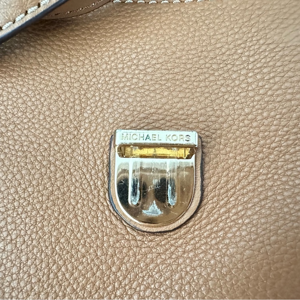 Like New Michael Kors Romy Acorn/Brown Pebbled Leather Backpack with Dust Bag - Picture 10 of 14